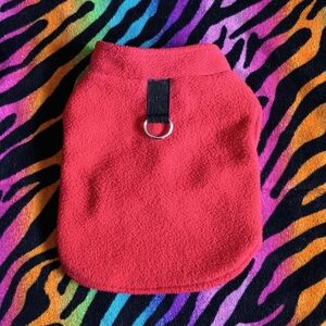 ❤️*4/$15* Small Dog Faux Fleece Sweater Small Red Shirt Coat Jacket Pet